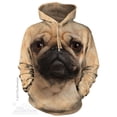 thumbnail image 3 of Tan Cotton Blend Pug Face Awesome Animal Hoodie Cool (Large) NEW, 3 of 3