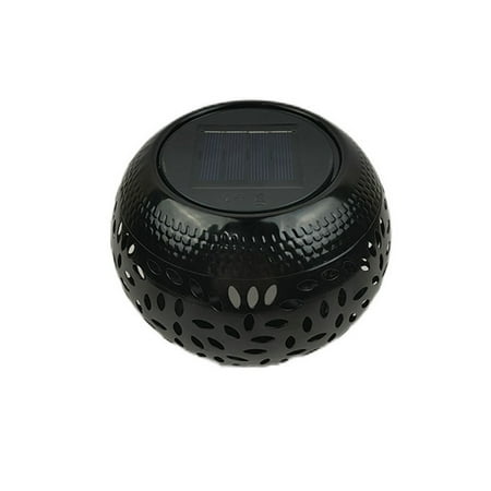 

Vntub Candlestick Solar Outdoor Table Lantern Flickering Flame Light Round Pot With Warm Yellow Garden LED Tabletop Lamp Waterproof Decorative For Garden Yard