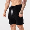 thumbnail image 5 of 2023 New muscular men's sports shorts pants summer men's training fitness corduroy five cent shorts casual running shorts, 5 of 6