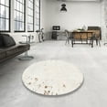 thumbnail image 3 of Ahgly Company Indoor Round Abstract White Gold Solid Area Rugs, 6' Round, 3 of 6