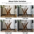 thumbnail image 2 of Round End Table 24'' High Side Table with White Top & Cross Legs, Mid Century Modern Accent Bedside Table for Living Room, Balcony, Bedroom or Small Spaces, White Walnut, 2 of 8