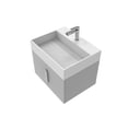 thumbnail image 2 of Amazon 24" Gray Wood Floating Vanity with White Top and Chrome Trim, 2 of 10
