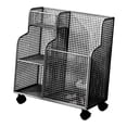 thumbnail image 2 of Estante de almacenamiento con ruedas para esterilla de yoga, organizador de suministros para mancuernas, hogar Negro, 2 of 8
