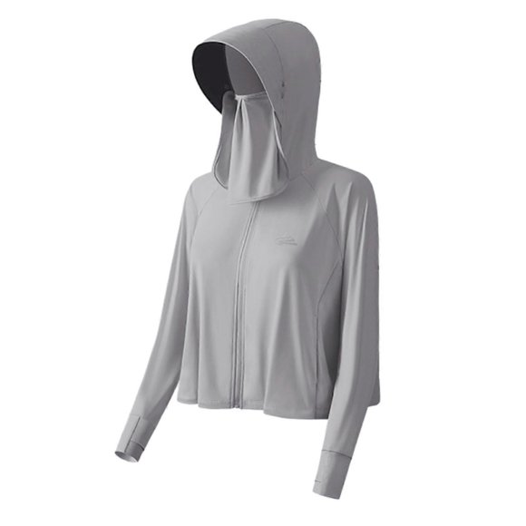 Loose Hooded Mask Sunshade Clothing Breathable Soft Long Sleeve Clothes for Sport Activities