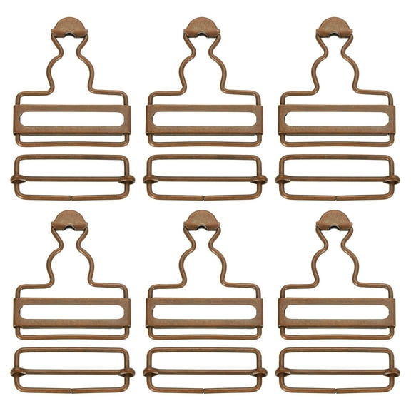 Uxcell Overall Buckles, 6 Sets Metal Suspender Replacement Buckles 40mm, Copper Tone