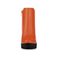 thumbnail image 6 of BLISSFUL STEP Women's Round Toe Zip Block Heel Platform Ankle Boots Orange 9.5, 6 of 7
