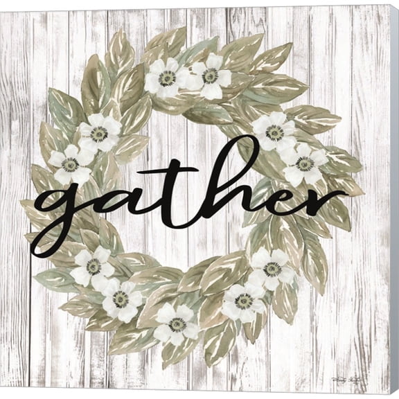 Great Art Now Gather Wreath by Cindy Jacobs, Canvas Wall Art, 12W x 12H