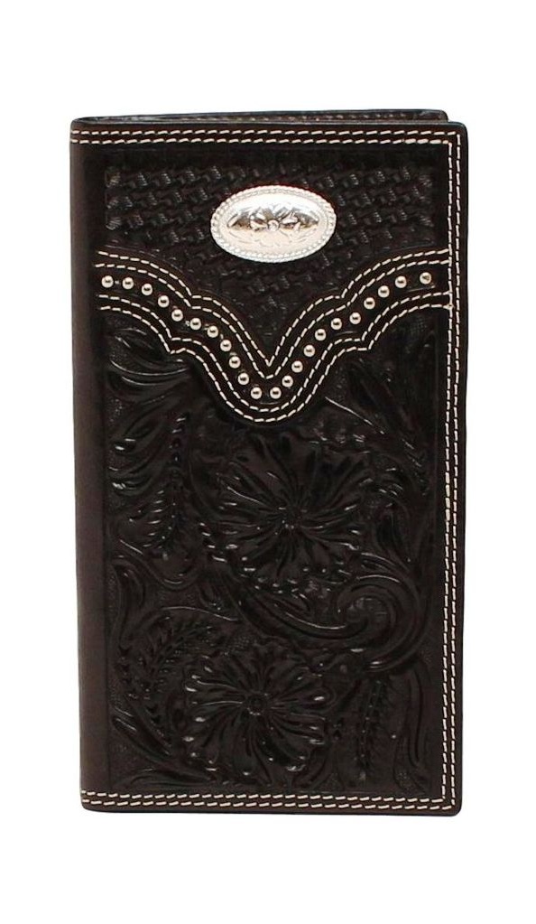 Nocona Western Wallet Mens Rodeo Checkbook Embossed Leather N54224