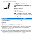 thumbnail image 2 of Front Right Lower Control Arm - Compatible with 2008 Volkswagen R32 Base, 2 of 2