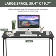 thumbnail image 4 of BestOffice 39'' Computer Desk, Modern Home Office, Simple Study Table, Sturdy Metal Frame, Black PC Workstation, 4 of 7