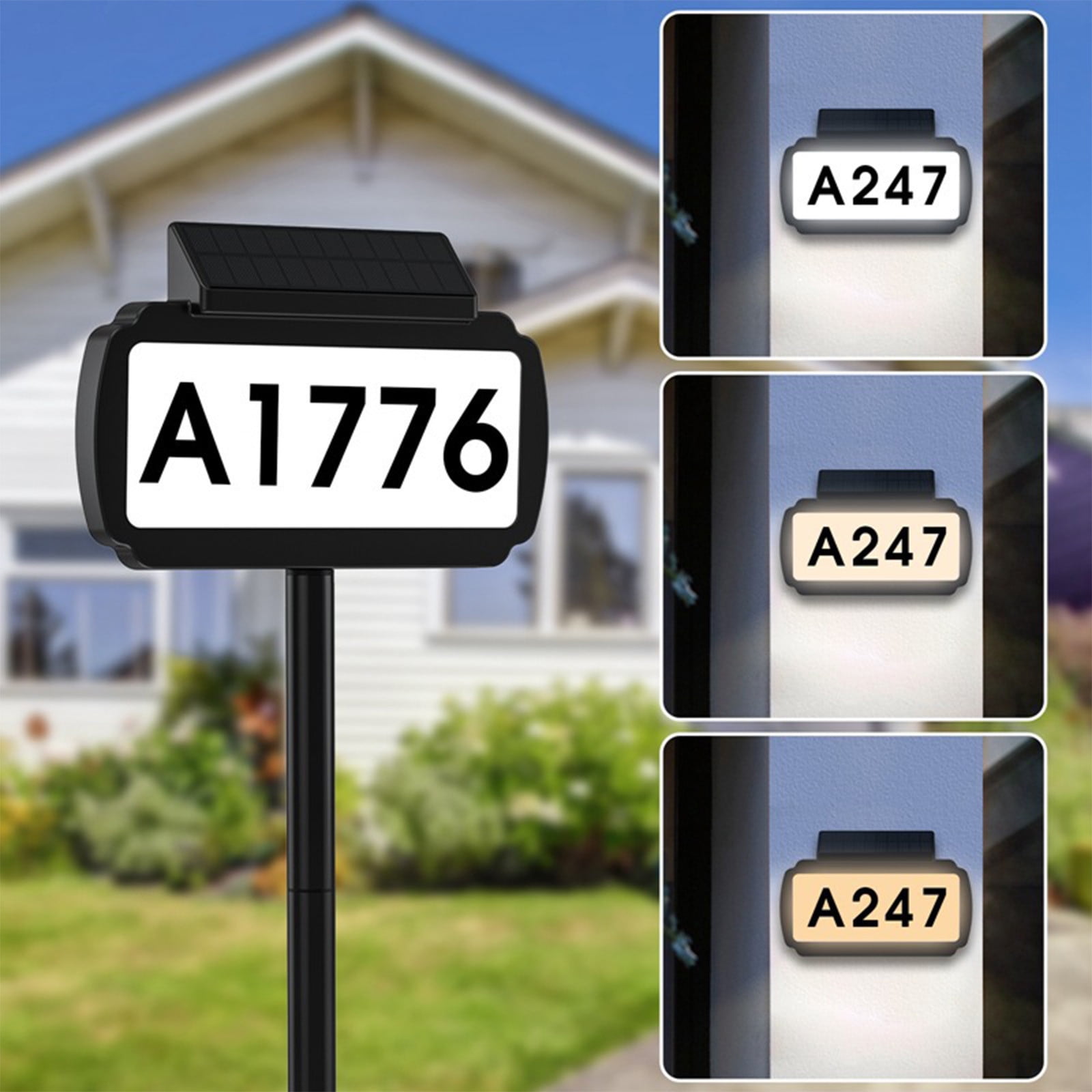 Solar House Number Pole Floor Lamp Sign Light Lighted Address Numbers Outdoor Solar Powered Illuminated Address Tablet For Outside Yard Street House, Xinsrenus Under $5! Solar House Number