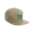 thumbnail image 3 of Daxton Classic Snapback Hat Old English Font Alphabet A to Z Flat Bill Visor Cap, Khaki Hat, Green W, 3 of 4