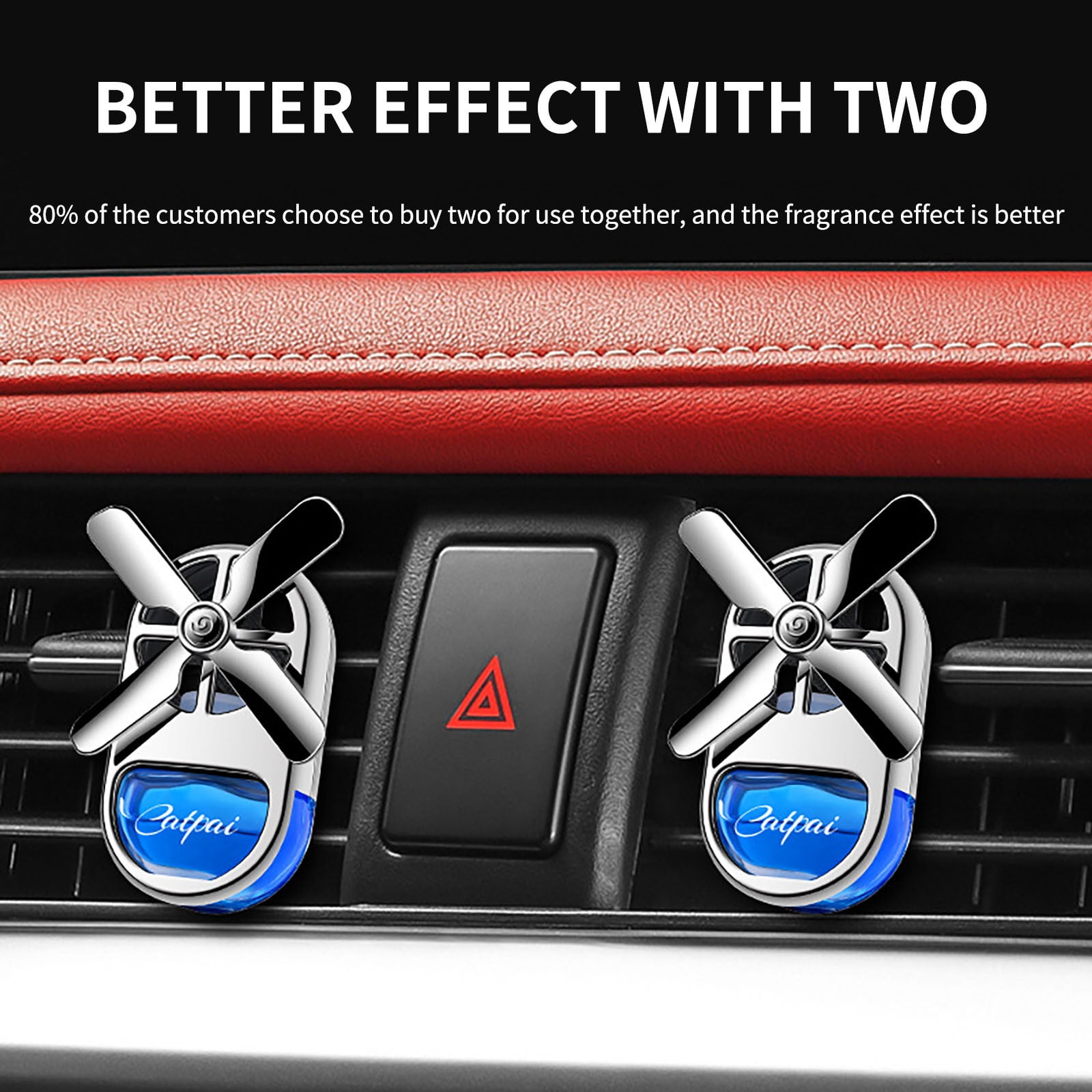 Weloille Rotating Car Aromatherapy Diffuser, 4ml Natural Essential Oil Air Freshener with Windmill Design, ABS Plastic for Vehicle Fragrance,