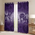 thumbnail image 2 of Manfei Bohemian Paisley Black Out Curtains, Hippie Mandala Curtains Pack of 2 (42x63 Each), Aesthetic Purple Bedroom Curtains, Luxurious Home Decor, 2 of 5