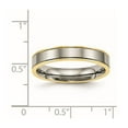 thumbnail image 2 of 4mm Titanium Polished Yellow Ip Grooved Comfort Back Ring Size 6 Ring for Women, 2 of 2