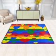 thumbnail image 2 of SKYSONIC Rainbow Heart LBGT Non-Slip Area Rug, Happy Valentines Day Floor Carpet Comfort Floor Mats Decor for Indoor Front Porch Living Room Bedroom Kitchen, 36"x24", 2 of 5