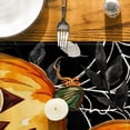 thumbnail image 3 of Smile Jack O Lantern Pumpkin Ghost Spider Halloween Table Runner Black 13 x 72 Inch, 3 of 7