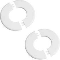 Pipe Wall Covers, 2Pcs Plastic Round Escutcheon Plates Self-Adhesive Pipe Plate Covers Decorative Shower Pipe Covers, Inner Diameter 53mm/2.09inch (White)