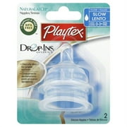 Playtex NaturaLatch Nurser System Slow-Flow Silicone Nipples 0-3m+, 2ct