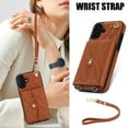 thumbnail image 2 of For Iphone 16 Crossbody Rhombic Horizontal Wallet Leather Phone Case(Brown),iPhone 15 Pro, 2 of 7