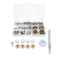 thumbnail image 1 of Shisuyan Stainless Steel Snap Button Kit Silver 152Pcs 8.2X0.7X0.5Cm, 1 of 8