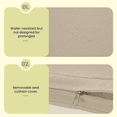 thumbnail image 4 of YODOLLA 3-Piece Patio Sectional Sofa Boho Style Rattan Wicker 3-Seater Sofa Couch In Beige, 4 of 7