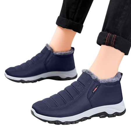 

Fashion Winter Men Snow Mens Snow Boots Size 14Wide Boots Flat Bottom Non Snow Boots for Men Zipper Slip Waterproof Solid Color Snow Men Boots Plush Warm and Comfortable