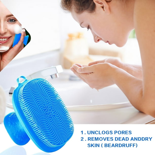Xihbxyly Disco Exfoliante Facial, Cepillo Facial de Cerdas Suaves, Exfoliante Suave para Piel Muerta, Ideal para Viajes, Herramienta de Limpieza de Piel, Cuidado de Piel Sensible, Masaje Diario.