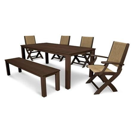 Polywood Reg Coastal 6 Piece Harvest Bench Dining Set Seats Polywood Reg Coastal 6 Piece Harvest Bench Dining Set Seats