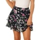 thumbnail image 1 of INSPIRE CHIC Minifalda Floral Tipo Patinadora Con Cintura Elástica Y Dobladillo Con Volantes En Capas Para Mujer Negro rosa L, 1 of 5