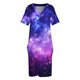 thumbnail image 3 of Vestido holgado con bolsillo y nebulosa de galaxia azul púrpura vestidos de novia para fiesta vestido de verano vestido de mujer para verano, 3 of 6