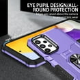 thumbnail image 5 of Military Grade Drop Impact for Samsung Galaxy A53 5G Rugged Case, 360 Metal Magnetic Car Rotating Ring Kickstand Holder Armor Heavy Duty Shockproof Case For Samsung Galaxy A53 5G,Purple, 5 of 10