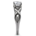 thumbnail image 5 of High polished (no plating) Stainless Steel Ring with AAA Grade CZ in Clear for Women Style TK065, 5 of 5