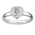 thumbnail image 1 of Bague en Argent Sterling Stackable Expressions Cœur Diamant Taille 7, 1 of 3