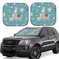 thumbnail image 2 of Bingfone Teal Mama Llama Windshield Sun Shade 2-Piece Foldable Car Front Window Sunshade For Most Sedans Suv Truck - Auto Sun Blocker Visor Protector Blocks Max Uv Rays - Small, 2 of 7