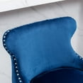 thumbnail image 5 of Velvet Counter Height Upholstered Barstools, Bar Stools Seat Height 27", Counter Height Armless Bar Chairs Button Tufted with Solid Wood Legs and Footrest for Kitchen Island Bar Area (Set of 6), 5 of 9