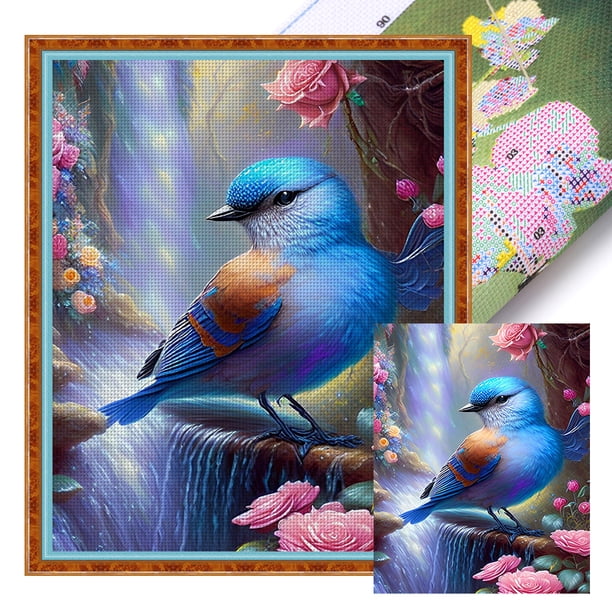 Kit Punto Cruz Con Pájaro Impreso Hilo Algodón Ecológico Bordado 11CT Arte 40x50cm