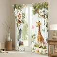 thumbnail image 4 of Feelyou Cute Elephant Print Black Out Curtains for Kids, Jungle Giraffe Monkey Curtains Pack of 2 (42x63 Each), Kawaii Zoo Animal Bedroom Curtains, Black Out Curtains Decor, 4 of 7