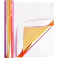 thumbnail image 3 of Holographic Adhesive Vinyl Roll - Permanent Craft Glossy & Waterproof Vinyl | 12" x 6\' | for Decal, Signs, Stickers, Opal Coral Orange, 3 of 4