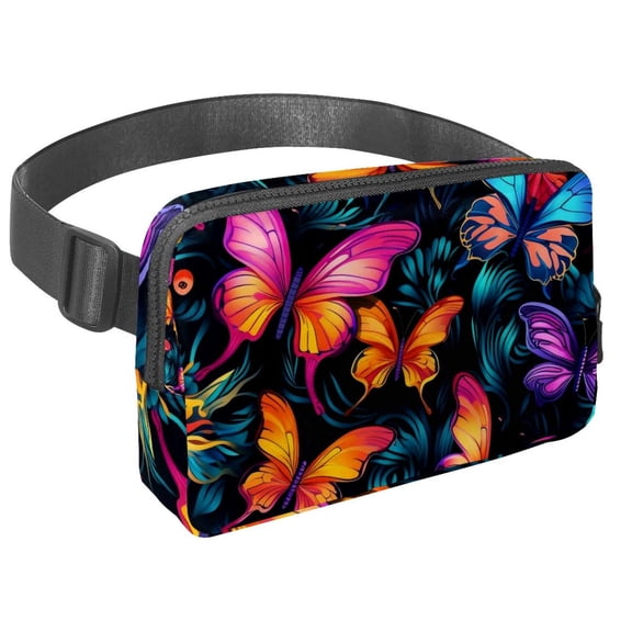 Butterflies Lightweight, Adjustable Crossbody Bag with Extension Strap - Unisex Sling Satchel for Everyday Use