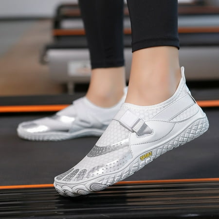 

YOUSNH Couple Sports Shoes Outdoor Wading Non Beach Shoes Diving Shoes Swimming Riding Fitness Plus Size Five Fingers Shoes Sneakers for Men White 8.5