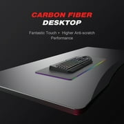 GTRACING Ergonomic Curved 3-Sided LED Z-Leg Gaming Desk, Black