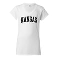 thumbnail image 2 of Wild Bobby State of Kansas College Style Women Standard V-Neck Tee, 2 of 6