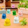 thumbnail image 2 of Pebbuoy 50Pcs Mini Cartoon Frog Figurines Cute Gardening Decoration Miniature Animal Figure Resin Crafts Ornament Garden Micro Moss Landscape Frog Model Decoration for Garden Car Desktop Dollhouse, 2 of 7