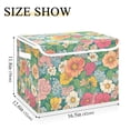 thumbnail image 5 of Yayeee Collapsible Storage Bin with Lid Fabric Closet Decorative Basket with Handles, Floral Pattern, 5 of 7