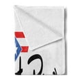 thumbnail image 2 of Puerto Rico Soft Flannel Fleece Throw Blanket, I Love Puerto Rico Doodle Hand-written with Heart and Flag, Cozy Plush for Indoor and Outdoor Use, 50" x 60", Black Vermilion, by Ambesonne, 2 of 5