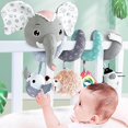 thumbnail image 3 of Baby Elephant Spiral Plush Hanging Toys With Built In Music Box, Wrap Around Toy Pendant For CarStroller, 3 of 8