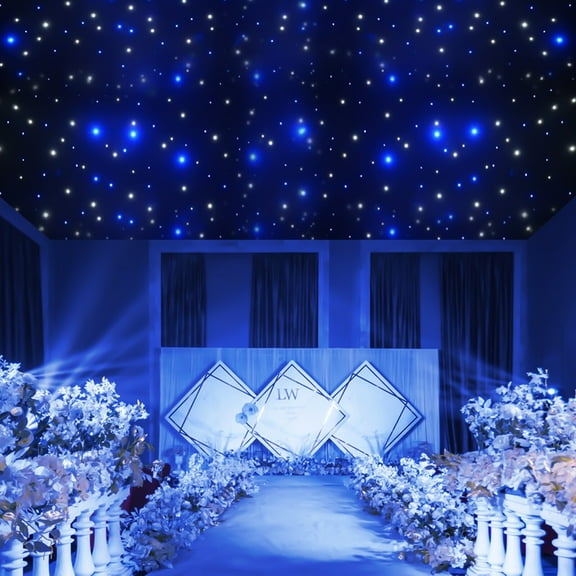6X3M LED Star Light Stage Backdrop Curtain Background Party Decor w/ Controller Black for Dance Halls