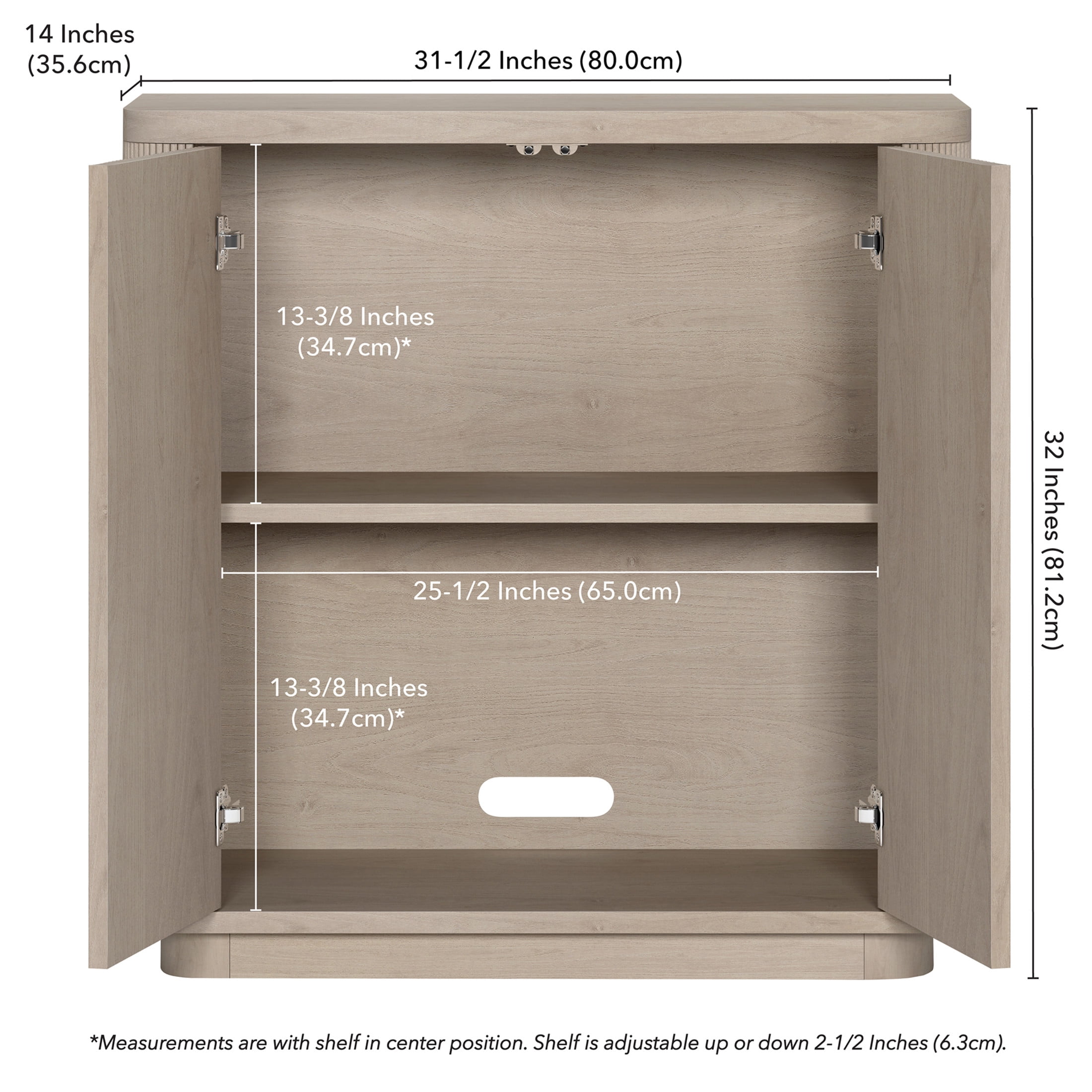 Evelyn&Zoe Modern/Contemporary 32" Wide Alder White Accent Cabinet