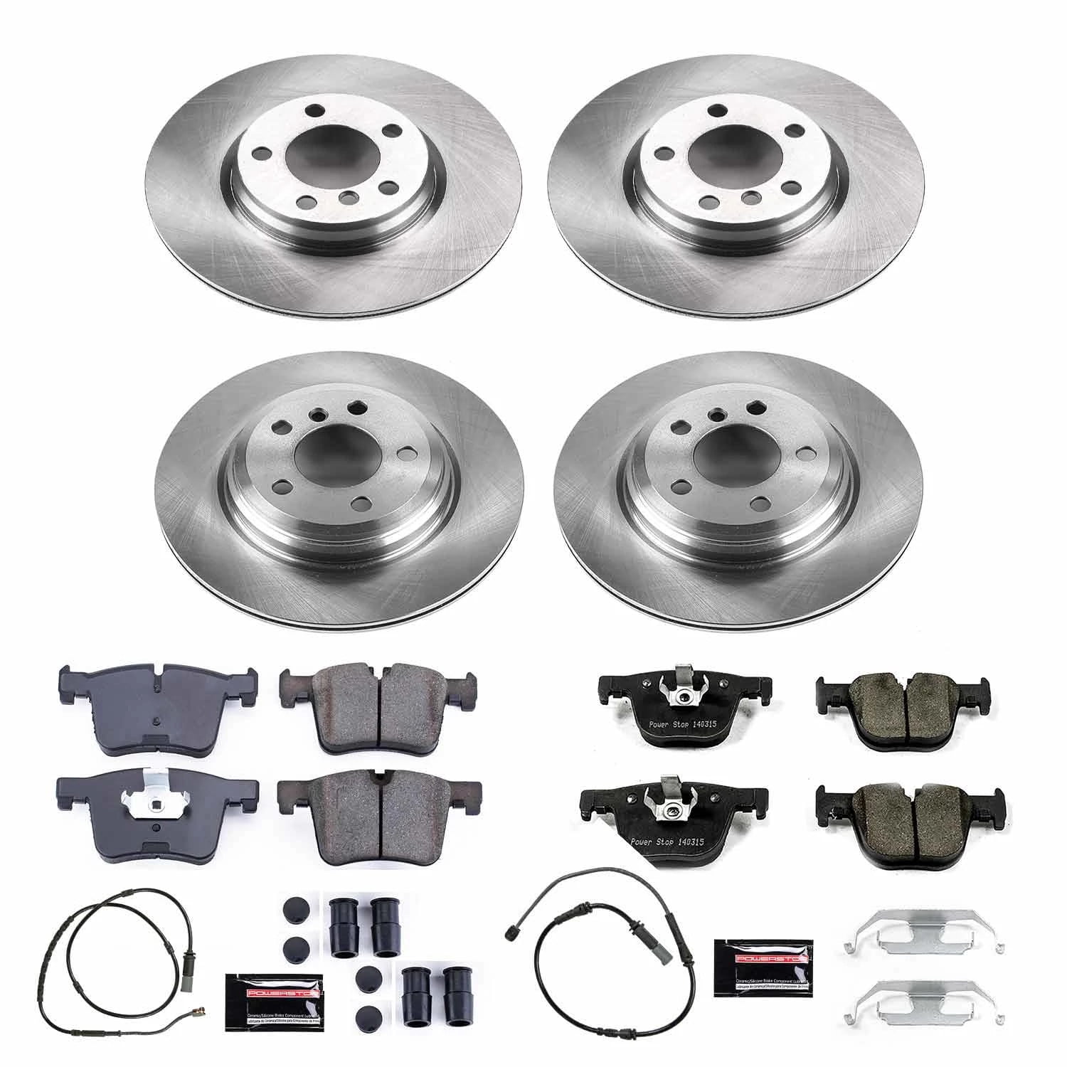 PowerStop Front and Rear Stock Replacement Brake Pad and Rotor Kit Fits: BMW Select Models KOE7936
